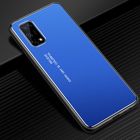 Realme X7 Pro 5G用ケース 高級感 手触り良い アルミメタル 製の金属製 カバー Realme ネイビー