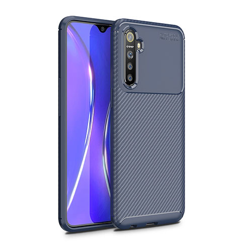 Realme XT用シリコンケース ソフトタッチラバー ツイル カバー Realme ネイビー