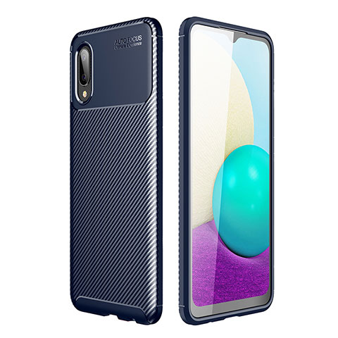 Samsung Galaxy A02用シリコンケース ソフトタッチラバー ツイル カバー サムスン ネイビー