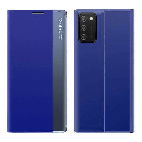 Samsung Galaxy A02s用手帳型 レザーケース スタンド カバー QH2 サムスン ネイビー