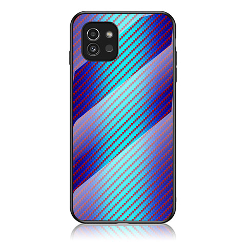 Samsung Galaxy A03用ハイブリットバンパーケース プラスチック 鏡面 虹 グラデーション 勾配色 カバー LS2 サムスン ネイビー
