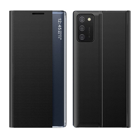 Samsung Galaxy A03s用手帳型 レザーケース スタンド カバー QH2 サムスン ブラック