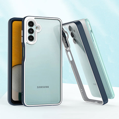 Samsung Galaxy A04s用ハイブリットバンパーケース プラスチック 兼シリコーン カバー QW1 サムスン ネイビー