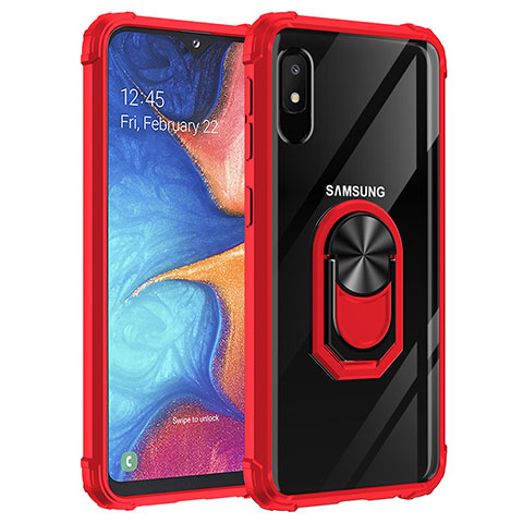 Samsung Galaxy A10e用ハイブリットバンパーケース プラスチック アンド指輪 マグネット式 MQ2 サムスン レッド