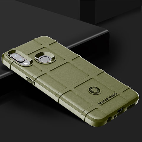 Samsung Galaxy A10s用360度 フルカバー極薄ソフトケース シリコンケース 耐衝撃 全面保護 バンパー J02S サムスン グリーン