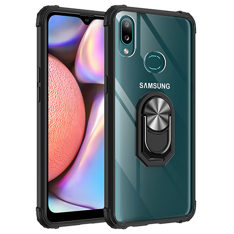 Samsung Galaxy A10s用ハイブリットバンパーケース プラスチック アンド指輪 マグネット式 MQ2 サムスン シルバー・ブラック