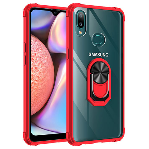 Samsung Galaxy A10s用ハイブリットバンパーケース プラスチック アンド指輪 マグネット式 MQ2 サムスン レッド