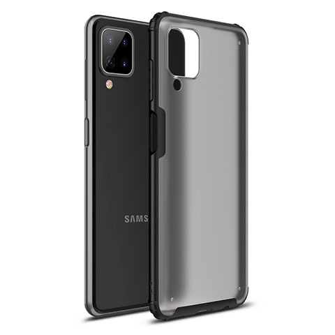 Samsung Galaxy A12 Nacho用ハイブリットバンパーケース プラスチック 兼シリコーン カバー U01 サムスン ブラック