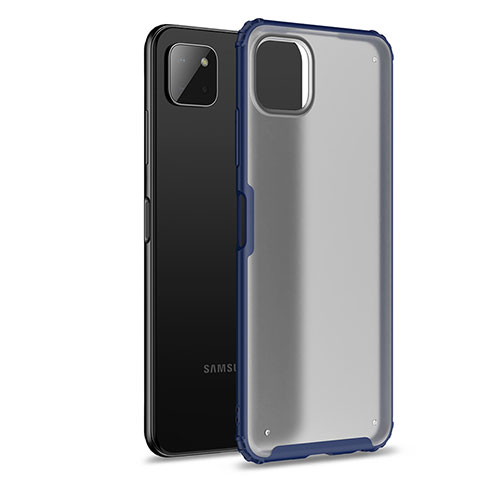 Samsung Galaxy A22 5G用ハイブリットバンパーケース クリア透明 プラスチック カバー サムスン ネイビー