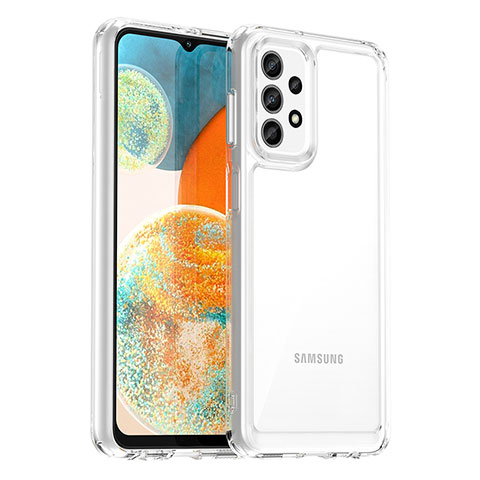 Samsung Galaxy A23 4G用ハイブリットバンパーケース クリア透明 プラスチック カバー J01S サムスン クリア