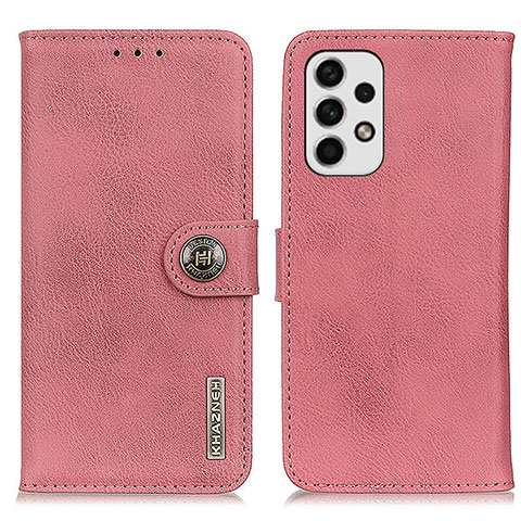 Samsung Galaxy A23 5G用手帳型 レザーケース スタンド カバー K02Z サムスン ピンク