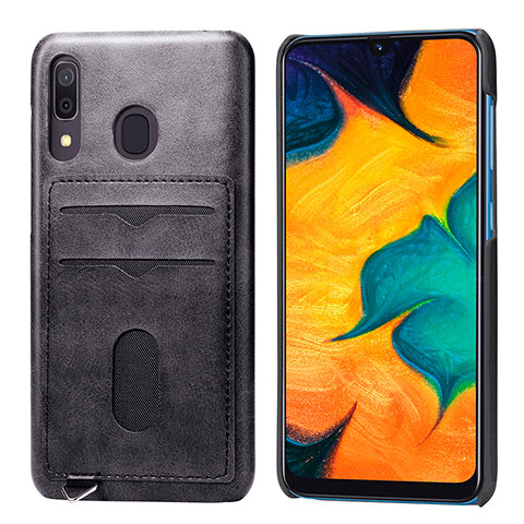 Samsung Galaxy A30用極薄ソフトケース シリコンケース 耐衝撃 全面保護 マグネット式 バンパー S05D サムスン ブラック