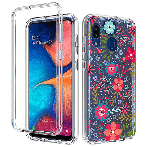 Samsung Galaxy A30用前面と背面 360度 フルカバー 極薄ソフトケース シリコンケース 耐衝撃 全面保護 バンパー 透明 サムスン レッド