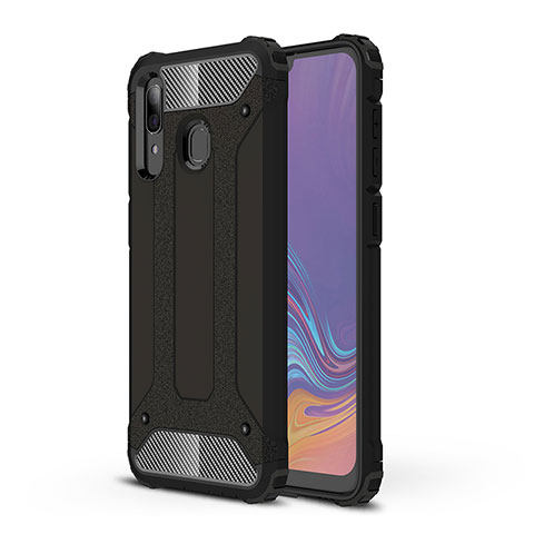 Samsung Galaxy A30用ハイブリットバンパーケース プラスチック 兼シリコーン カバー WL1 サムスン ブラック