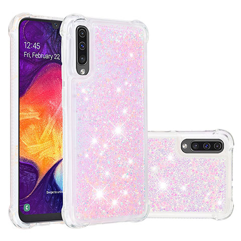 Samsung Galaxy A30S用シリコンケース ソフトタッチラバー ブリンブリン カバー S01 サムスン ピンク