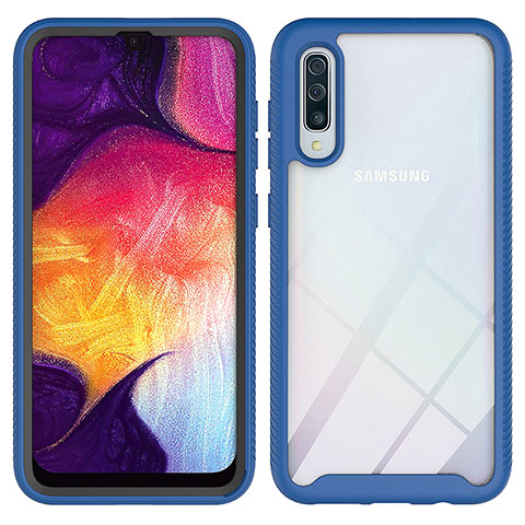 Samsung Galaxy A30S用360度 フルカバー ハイブリットバンパーケース クリア透明 プラスチック カバー ZJ1 サムスン ネイビー