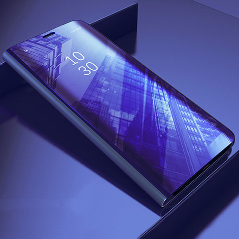 Samsung Galaxy A33 5G用手帳型 レザーケース スタンド 鏡面 カバー L04 サムスン パープル