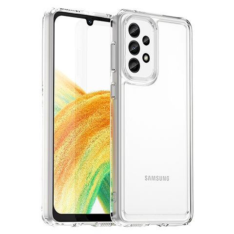 Samsung Galaxy A33 5G用ハイブリットバンパーケース クリア透明 プラスチック カバー J01S サムスン クリア