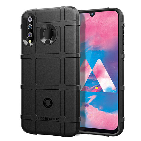 Samsung Galaxy A40s用360度 フルカバー極薄ソフトケース シリコンケース 耐衝撃 全面保護 バンパー J01S サムスン ブラック