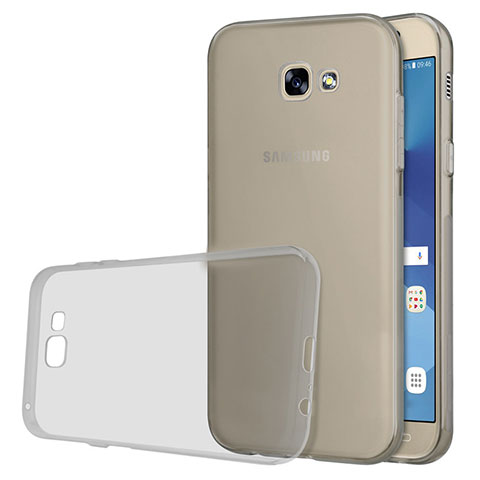 Samsung Galaxy A5 (2017) Duos用極薄ソフトケース シリコンケース 耐衝撃 全面保護 クリア透明 T03 サムスン グレー