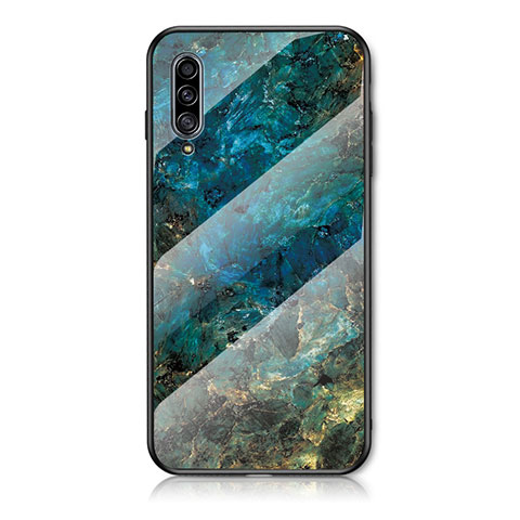 Samsung Galaxy A50S用ハイブリットバンパーケース プラスチック パターン 鏡面 カバー サムスン ネイビー