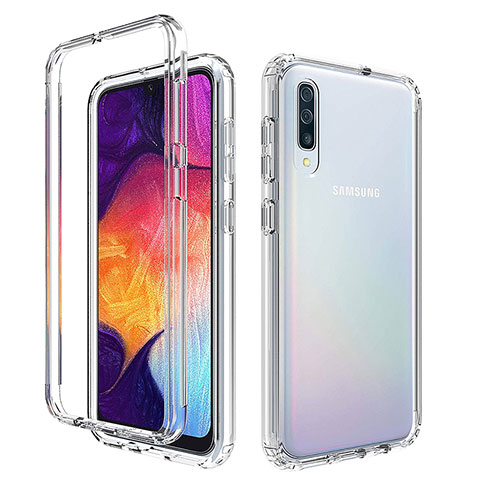 Samsung Galaxy A50S用前面と背面 360度 フルカバー 極薄ソフトケース シリコンケース 耐衝撃 全面保護 バンパー 勾配色 透明 サムスン クリア