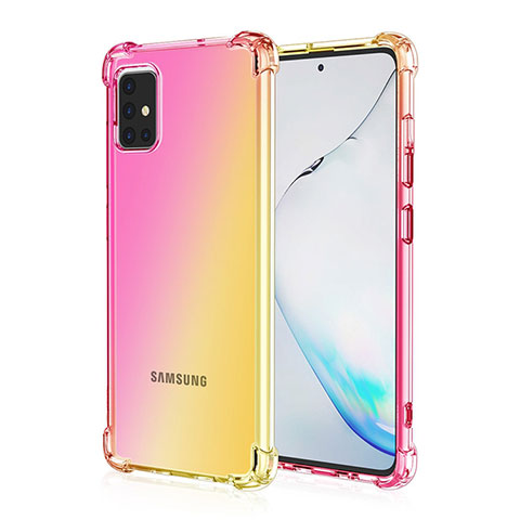 Samsung Galaxy A51 4G用極薄ソフトケース グラデーション 勾配色 クリア透明 サムスン イエロー