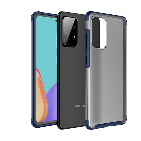 Samsung Galaxy A52 5G用ハイブリットバンパーケース クリア透明 プラスチック カバー サムスン ネイビー