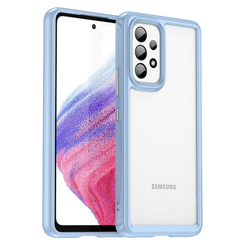 Samsung Galaxy A53 5G用ハイブリットバンパーケース クリア透明 プラスチック カバー J01S サムスン ネイビー