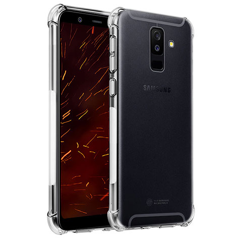 Samsung Galaxy A6 Plus (2018)用極薄ソフトケース シリコンケース 耐衝撃 全面保護 クリア透明 T04 サムスン クリア