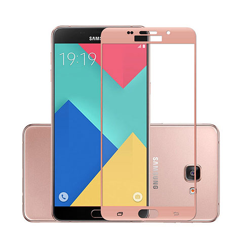 Samsung Galaxy A7 (2016) A7100用強化ガラス フル液晶保護フィルム サムスン ローズゴールド