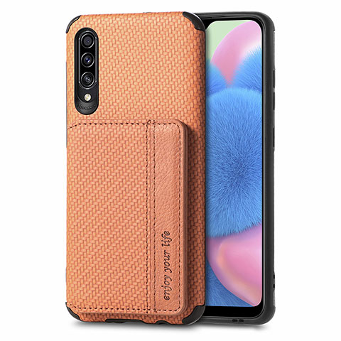 Samsung Galaxy A70用極薄ソフトケース シリコンケース 耐衝撃 全面保護 マグネット式 バンパー S01D サムスン ブラウン