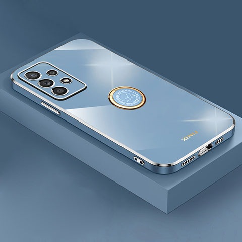 Samsung Galaxy A72 4G用極薄ソフトケース シリコンケース 耐衝撃 全面保護 アンド指輪 マグネット式 バンパー XL2 サムスン ネイビー