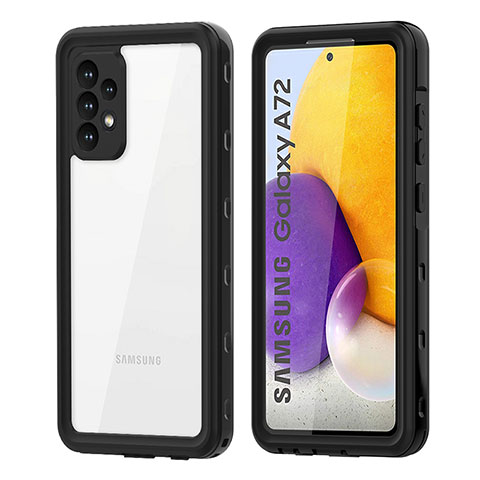 Samsung Galaxy A72 5G用完全防水ケース ハイブリットバンパーカバー 高級感 手触り良い 360度 サムスン ブラック