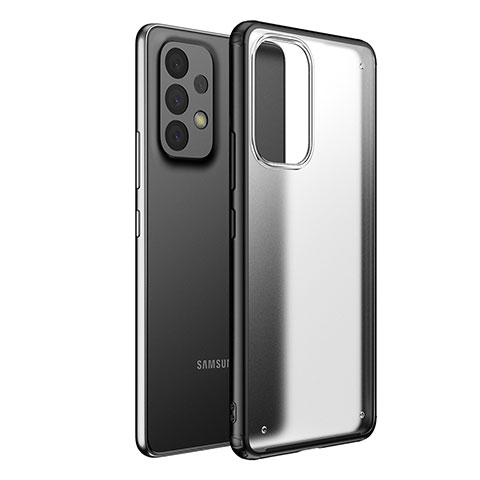 Samsung Galaxy A73 5G用ハイブリットバンパーケース クリア透明 プラスチック カバー サムスン ブラック