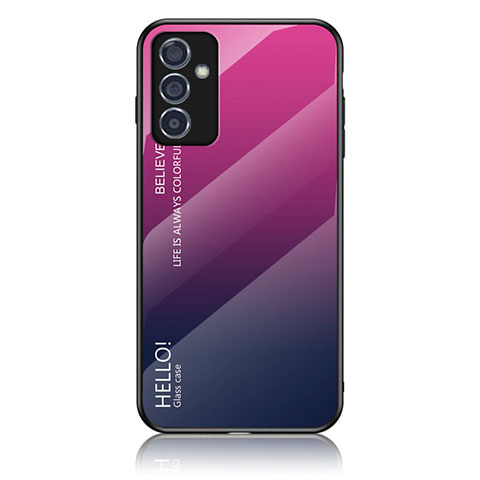Samsung Galaxy A82 5G用ハイブリットバンパーケース プラスチック 鏡面 虹 グラデーション 勾配色 カバー LS1 サムスン ローズレッド