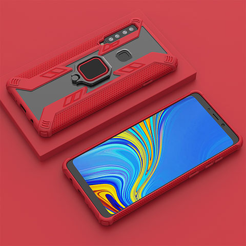 Samsung Galaxy A9 (2018) A920用ハイブリットバンパーケース プラスチック アンド指輪 マグネット式 S05 サムスン レッド