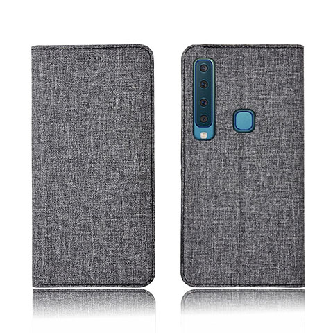 Samsung Galaxy A9 Star Pro用手帳型 布 スタンド カバー サムスン グレー