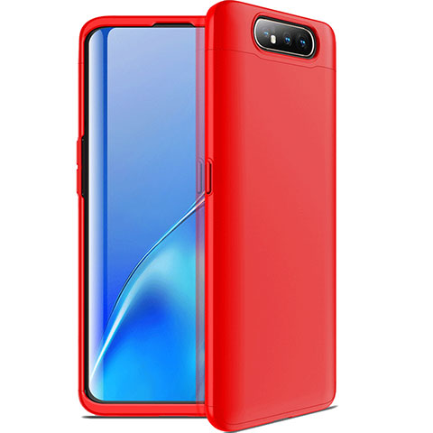 Samsung Galaxy A90 4G用ハードケース プラスチック 質感もマット 前面と背面 360度 フルカバー C01 サムスン レッド