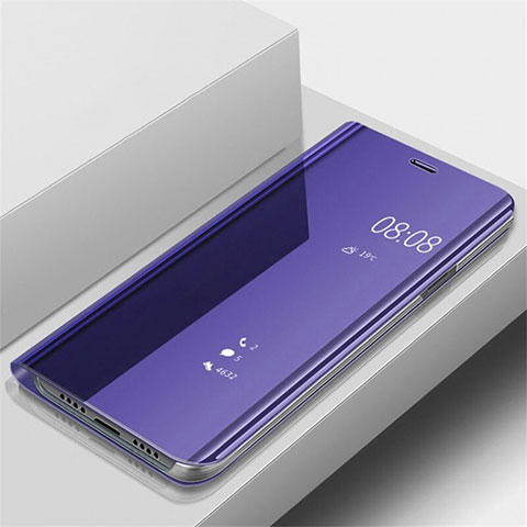 Samsung Galaxy A90 5G用手帳型 レザーケース スタンド 鏡面 カバー サムスン パープル