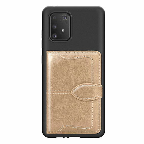 Samsung Galaxy A91用極薄ソフトケース シリコンケース 耐衝撃 全面保護 マグネット式 バンパー S11D サムスン ゴールド