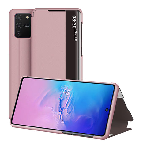 Samsung Galaxy A91用手帳型 レザーケース スタンド カバー ZL2 サムスン ローズゴールド