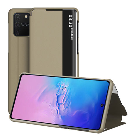 Samsung Galaxy A91用手帳型 レザーケース スタンド カバー ZL2 サムスン ゴールド