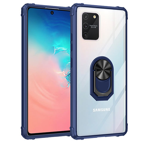 Samsung Galaxy A91用ハイブリットバンパーケース プラスチック アンド指輪 マグネット式 MQ2 サムスン ネイビー