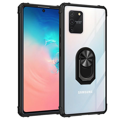 Samsung Galaxy A91用ハイブリットバンパーケース プラスチック アンド指輪 マグネット式 MQ2 サムスン ブラック