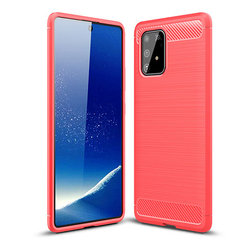 Samsung Galaxy A91用シリコンケース ソフトタッチラバー ライン カバー WL1 サムスン レッド