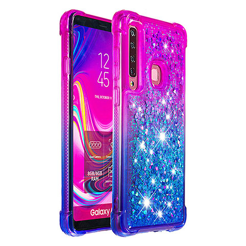 Samsung Galaxy A9s用シリコンケース ソフトタッチラバー ブリンブリン カバー S02 サムスン パープル