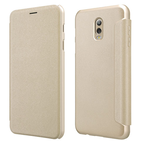 Samsung Galaxy C8 C710F用手帳型 レザーケース スタンド L01 サムスン ゴールド