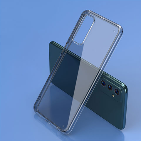 Samsung Galaxy F23 5G用ハイブリットバンパーケース クリア透明 プラスチック 鏡面 カバー WL2 サムスン グレー