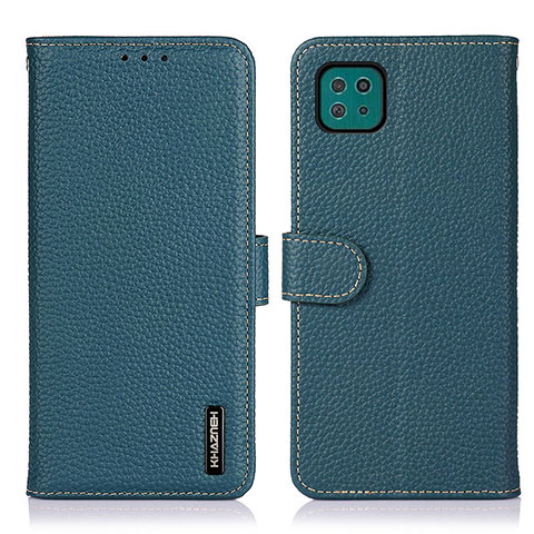 Samsung Galaxy F42 5G用手帳型 レザーケース スタンド カバー B01H サムスン グリーン